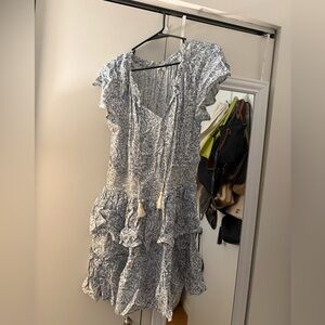 Floral Blue and White Dress